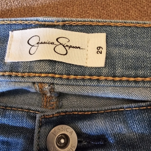 Jessica Simpson Nika Best Friend Bejeweled Light Wash Ankle Jeans Size 29 - Picture 2 of 16